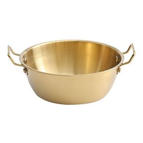 Double Ear Soup Bowl Snack Bowl for Household or Commerial (Color: Gold, Type: 13cm)