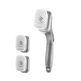Dish Cleaning Brushes with Curved Bristles for Pots/Pans/Sink (Color: Grey & White, Type: Kitchen Gadget)