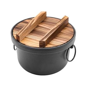 Multi-usage Cast Iron Pot for Outdoor Camping Grill (Color: Black, Type: Style A)